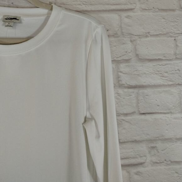 W J.Crew Women's White Long Sleeve Crewneck Long Maternity Tee Shirt Top NWT L - Picture 3 of 13